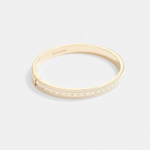 Coach 6 Mm Signature Enamel Bangle Armbanden Dames Goud | NL_CH58568