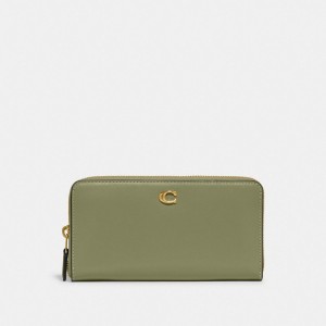 Coach Accordion Zip Refined Calf Leather Grote Portefeuille Dames Groen | NL_CH96279