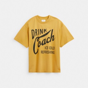 Coach Americana T-shirts Heren Geel | NL_CH14330