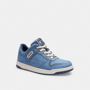 Coach C201 Low Top Indigo Denim Sneakers Dames Indigo Blauw | NL_CH50109