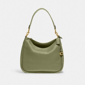 Coach Cary Pebble Leather Schoudertassen Dames Groen | NL_CH62203