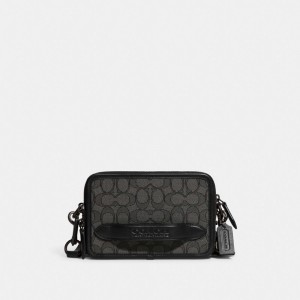 Coach Charter In Signature Jacquard Crossbodytassen Heren Grijs Zwart | NL_CH57799