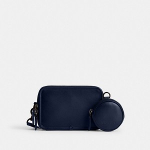 Coach Charter With Hybrid Pouch Glovetanned Leather Crossbodytassen Heren Diepblauw | NL_CH19493