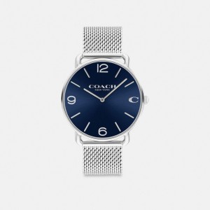 Coach Elliot 41 Mm Stainless Steel Horloge Heren Grijs Blauw | NL_CH59264