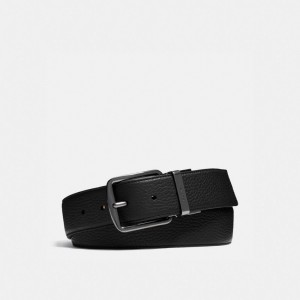 Coach Harness Buckle Cut To Size Reversible Belt 38 Mm Riemen Heren Zwart | NL_CH47578