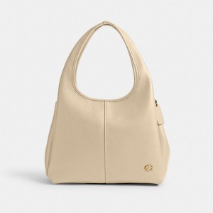 Coach Lana Polished Pebble Leather Schoudertassen Dames Wit | NL_CH29819