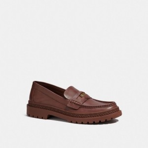 Coach Loafer With Signature Coin Loafers Heren Bruin | NL_CH42715