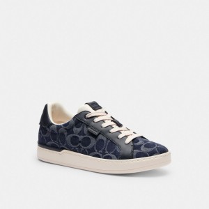 Coach Lowline Low Top In Signature Denim Denim Sneakers Dames Blauw | NL_CH19731