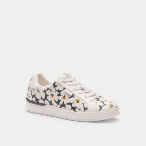 Coach Lowline Low Top With Floral Print Chalk Sneakers Dames Gekleurd | NL_CH68234