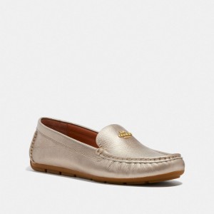 Coach Marley Driver Metal Loafers Dames Zilver | NL_CH44396