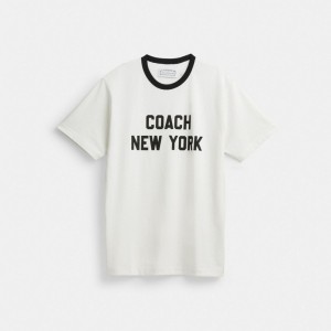 Coach New York T-shirts Heren Wit | NL_CH53601