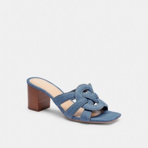 Coach Nikki Indigo Denim Sandalen Dames Indigo Blauw | NL_CH24560