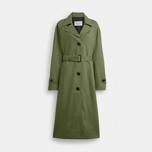 Coach Oversized Trench Jassen Dames Groen | NL_CH60482