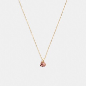 Coach Pavé Heart Pendant Ketting Dames Goud | NL_CH46831