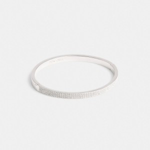 Coach Pavé Hinged Bangle Armbanden Dames Zilver | NL_CH63250