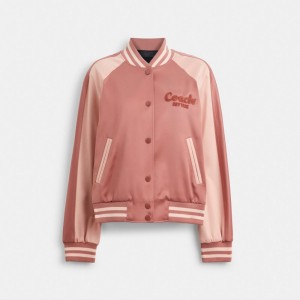 Coach Satin Varsity Jassen Dames Roze | NL_CH36110