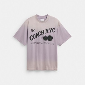 Coach Signature Apple T-shirts Heren Paars | NL_CH31538