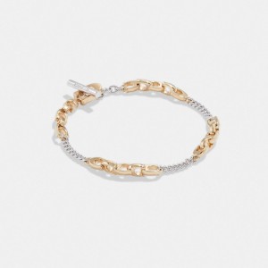 Coach Signature Mixed Chain Armbanden Dames Goud Zilver | NL_CH29840