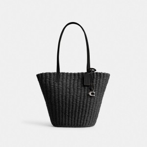 Coach Small Straw Tote Dames Zwart | NL_CH82548