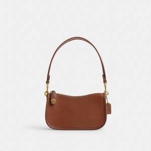 Coach Swinger 20 Smooth Leather Schoudertassen Dames Bruin | NL_CH31568