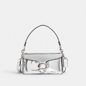 Coach Tabby 20 In Metallic Metallic Leather Schoudertassen Dames Zilver | NL_CH86385