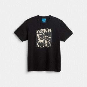 Coach The Lil Nas X Drop Signature Cats T-shirts Dames Zwart | NL_CH43500