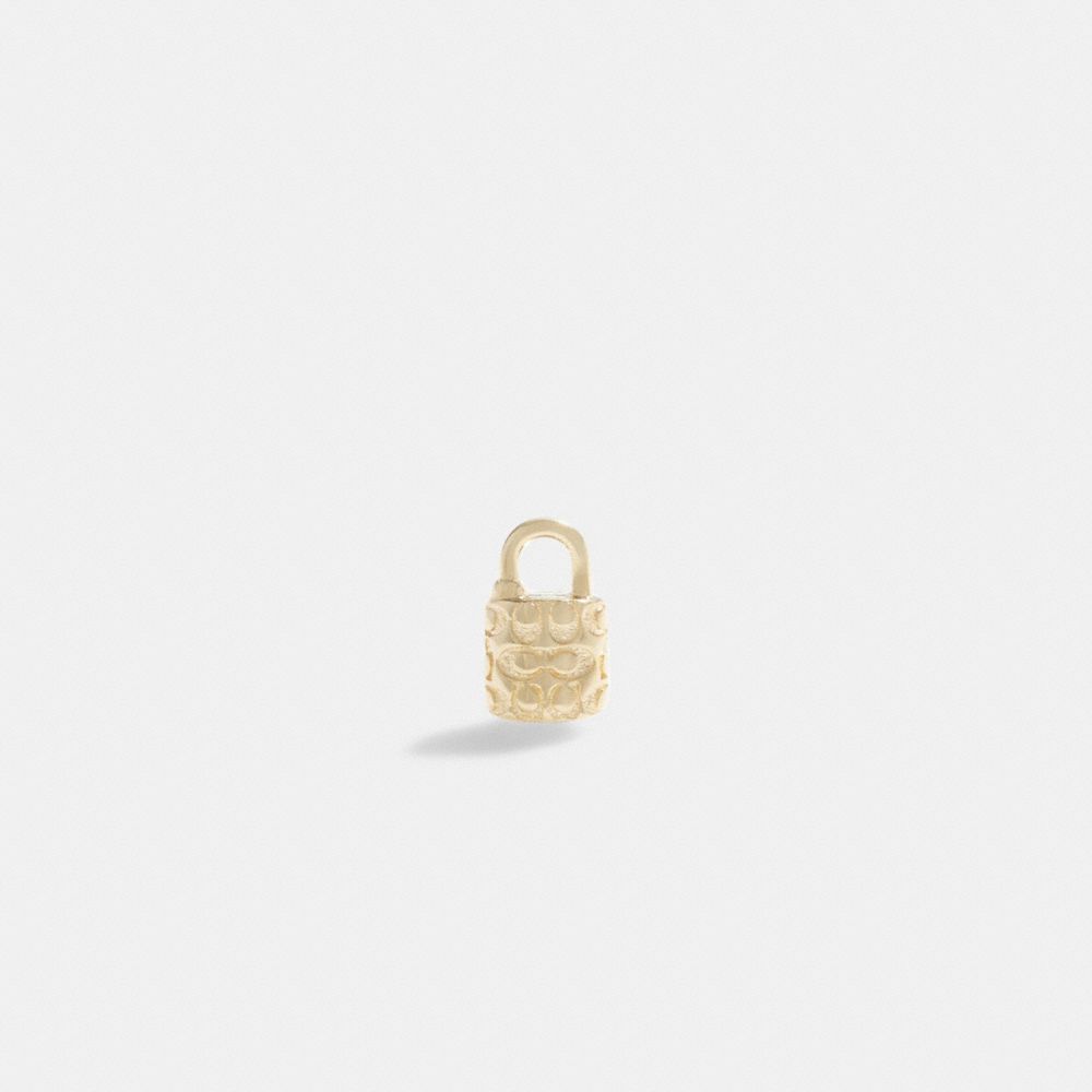 Coach 14 K Quilted Signature Padlock Single Stud Oorbellen Dames Goud | NL_CH28961