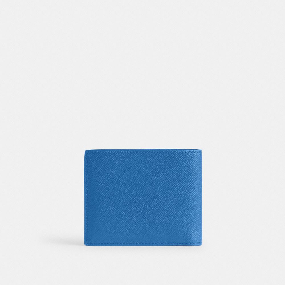 Coach 3 In 1 Wallet With Signature Canvas Interior Crossgrain Leather Billfolds Heren Blauw | NL_CH89120