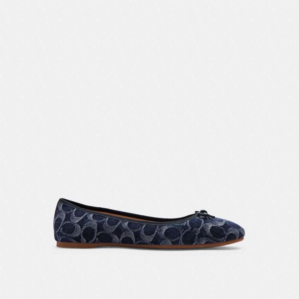 Coach Abigail Flat In Signature Denim Denim Loafers Dames Blauw | NL_CH69002