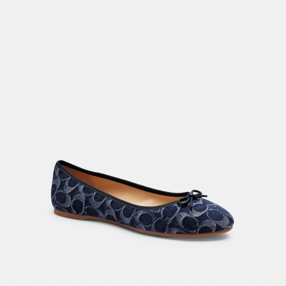 Coach Abigail Flat In Signature Denim Denim Loafers Dames Blauw | NL_CH69002