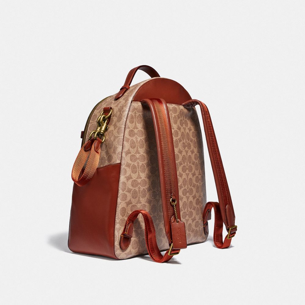 Coach Baby In Signature Canvas Brass Rugzakken Dames Bruin Rood | NL_CH82304