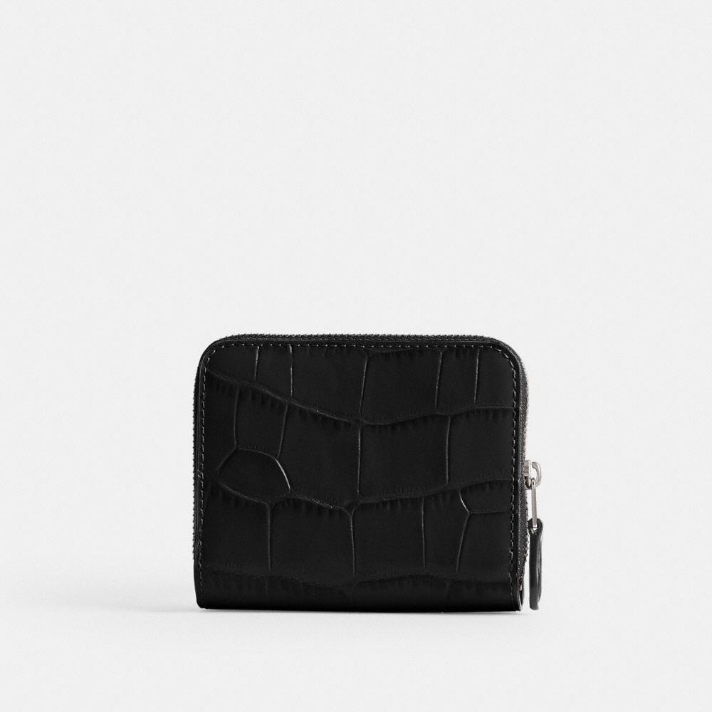 Coach Billfold Croc Embossed Leather Kleine Portefeuille Dames Zwart | NL_CH17792