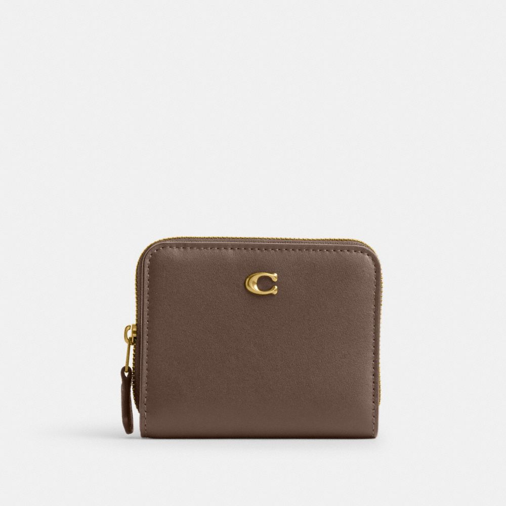 Coach Billfold Refined Calf Leather Kleine Portefeuille Dames Donkergrijs | NL_CH71397