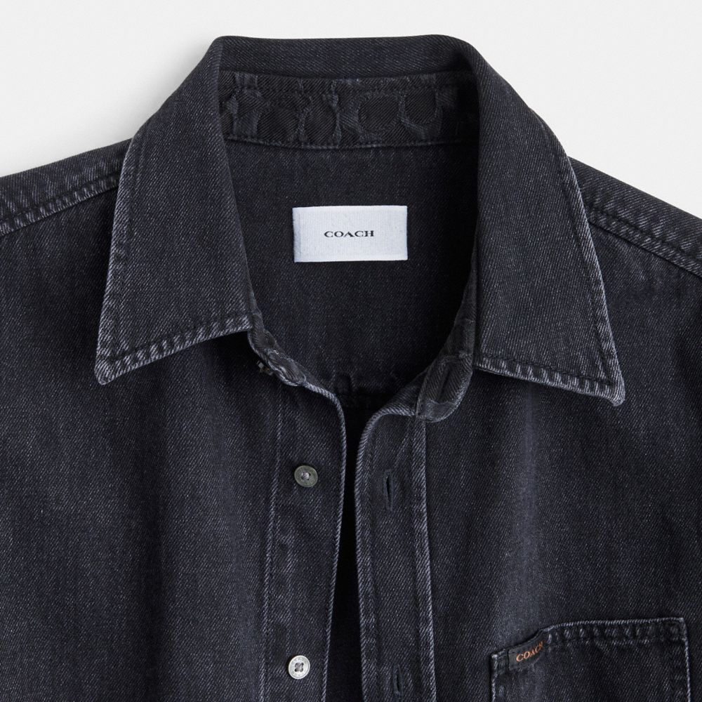 Coach Black Denim Shirt In Organic Cotton T-shirts Heren Zwart | NL_CH47874