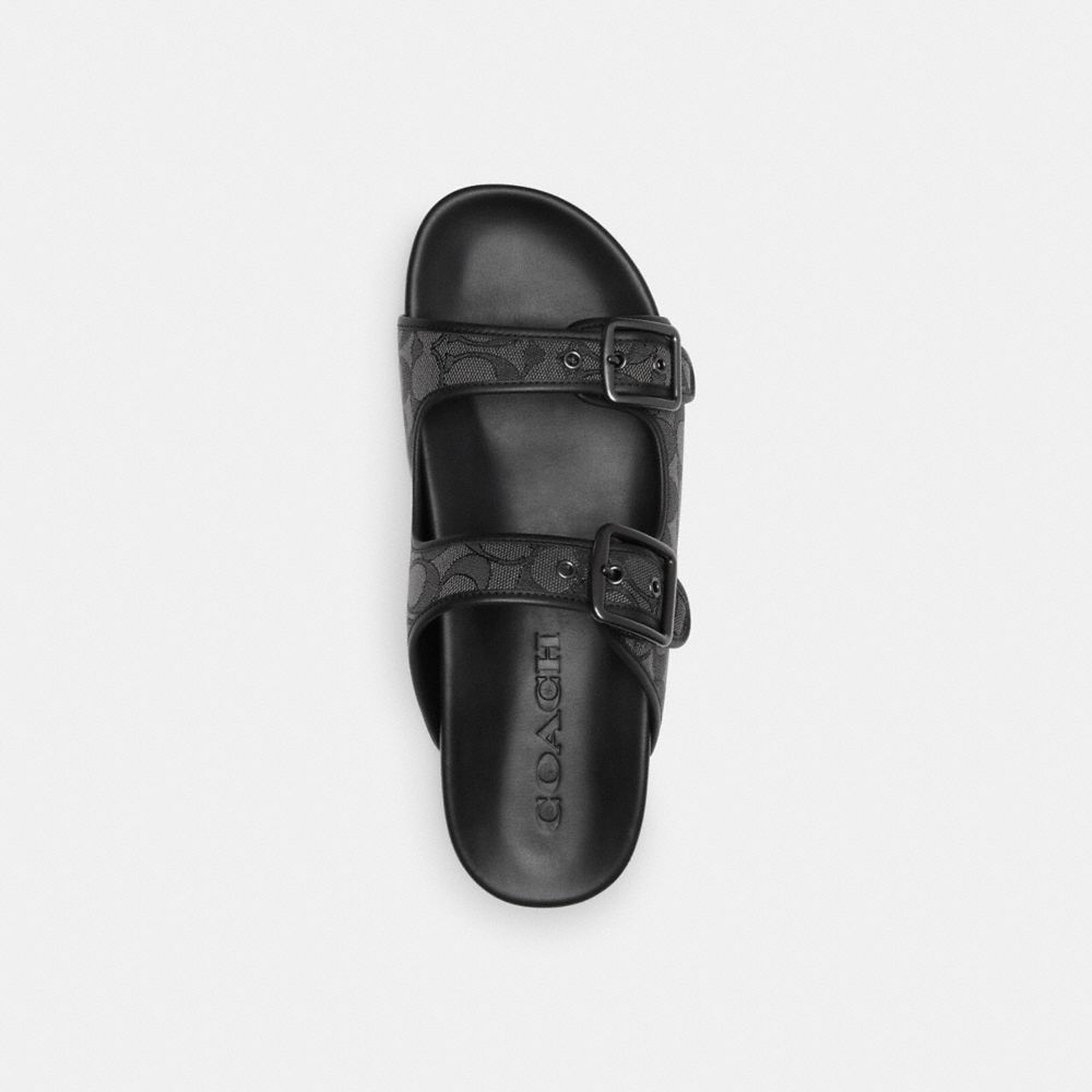 Coach Buckle Strap In Signature Jacquard Sandalen Heren Zwart | NL_CH53502