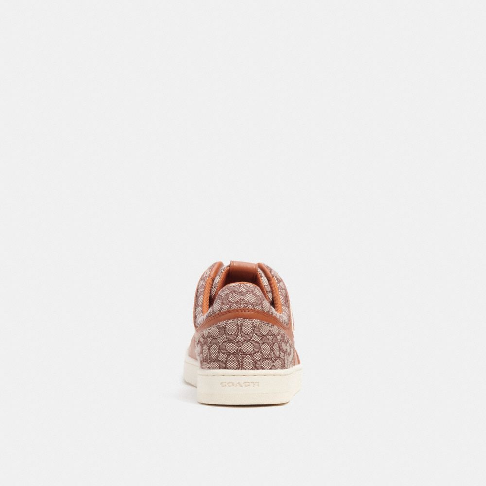 Coach C201 In Micro Signature Jacquard Burnished Amber Sneakers Heren Bruin | NL_CH29704