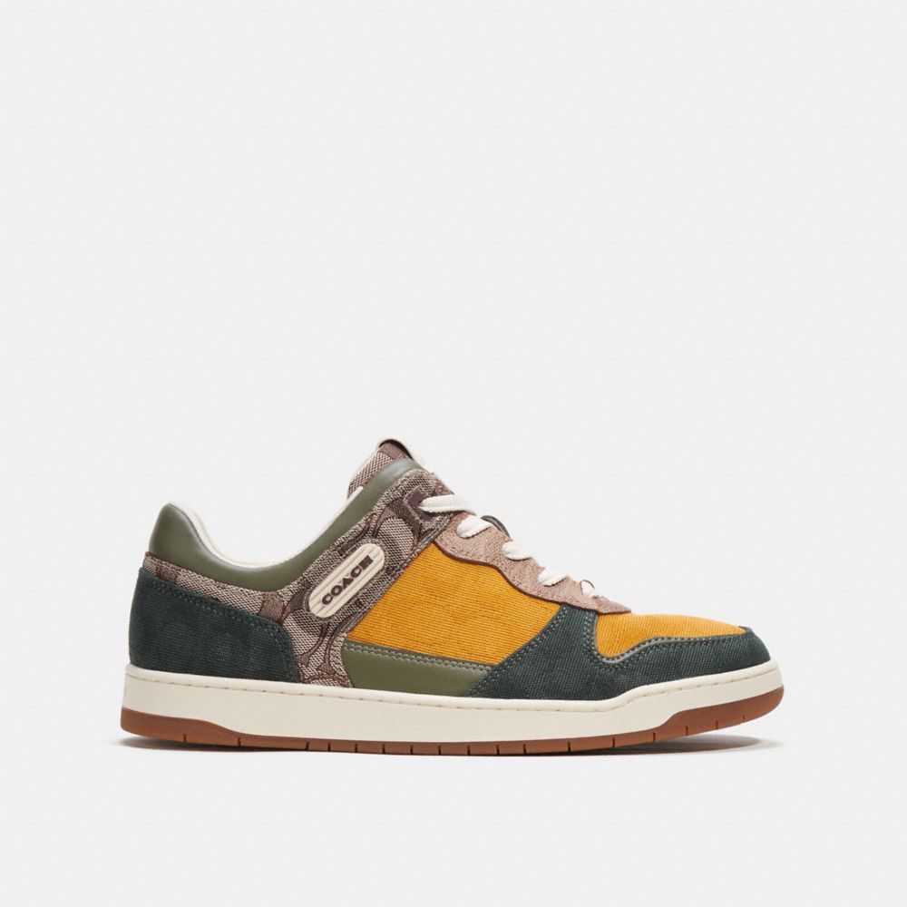 Coach C201 In Mixed Signature Fabric Oak Sneakers Heren Groen | NL_CH46923