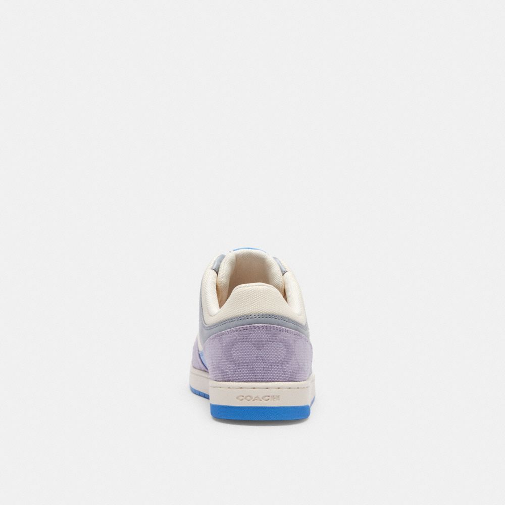 Coach C201 Low Top In Signature Canvas Chalk Sneakers Dames Paars | NL_CH51833