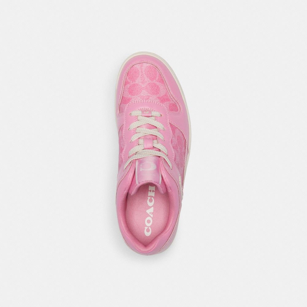 Coach C201 Low Top In Signature Canvas Vivid Sneakers Dames Roze | NL_CH18426