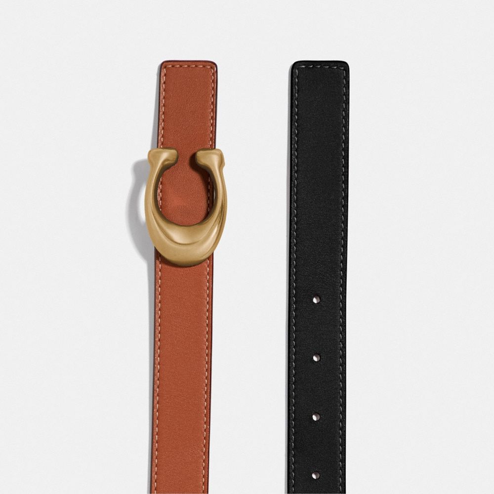 Coach C Hardware Reversible Belt 25 Mm Brass Riemen Dames Zwart | NL_CH90869