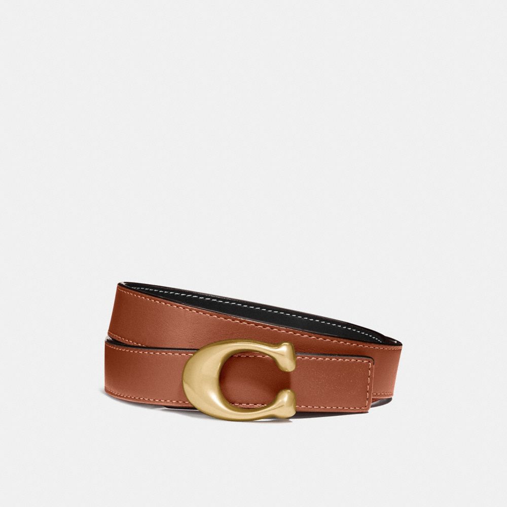 Coach C Hardware Reversible Belt 25 Mm Brass Riemen Dames Zwart | NL_CH90869