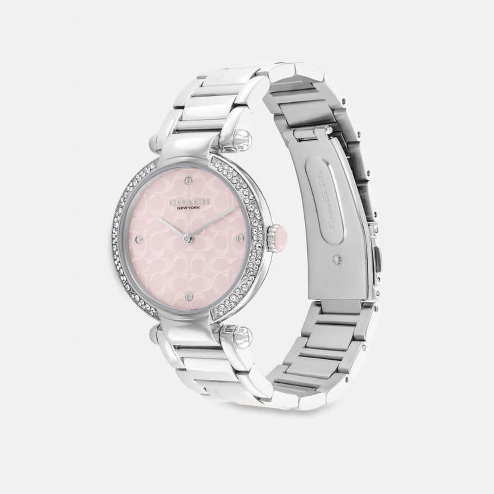 Coach Cary 34 Mm Stainless Steel Horloge Dames Grijs Roze | NL_CH87132