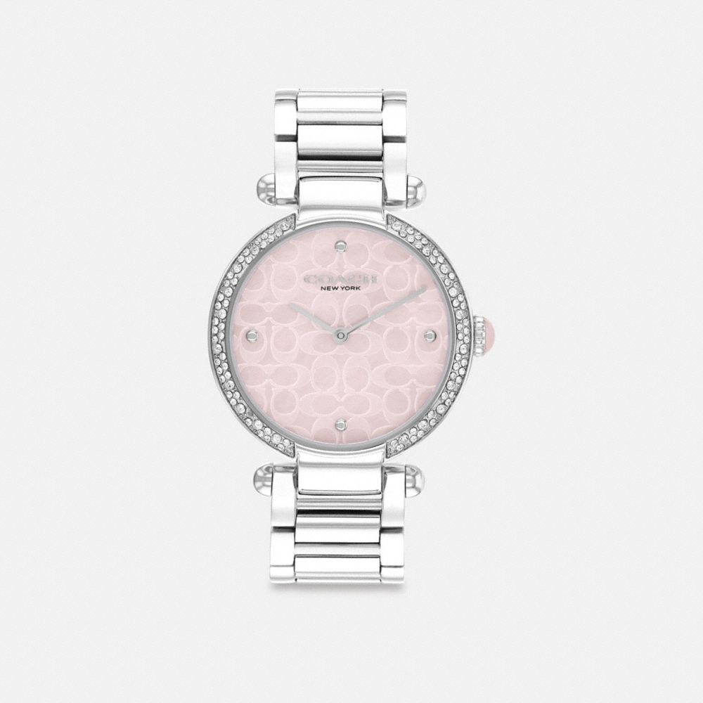 Coach Cary 34 Mm Stainless Steel Horloge Dames Grijs Roze | NL_CH87132