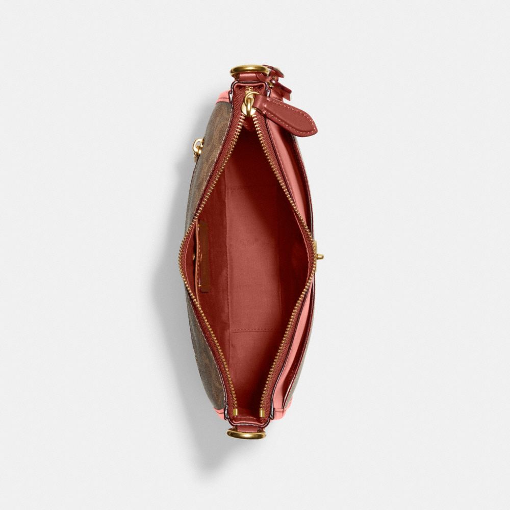 Coach Chaise In Signature Canvas Brass Crossbodytassen Dames Bruin Rood | NL_CH77138