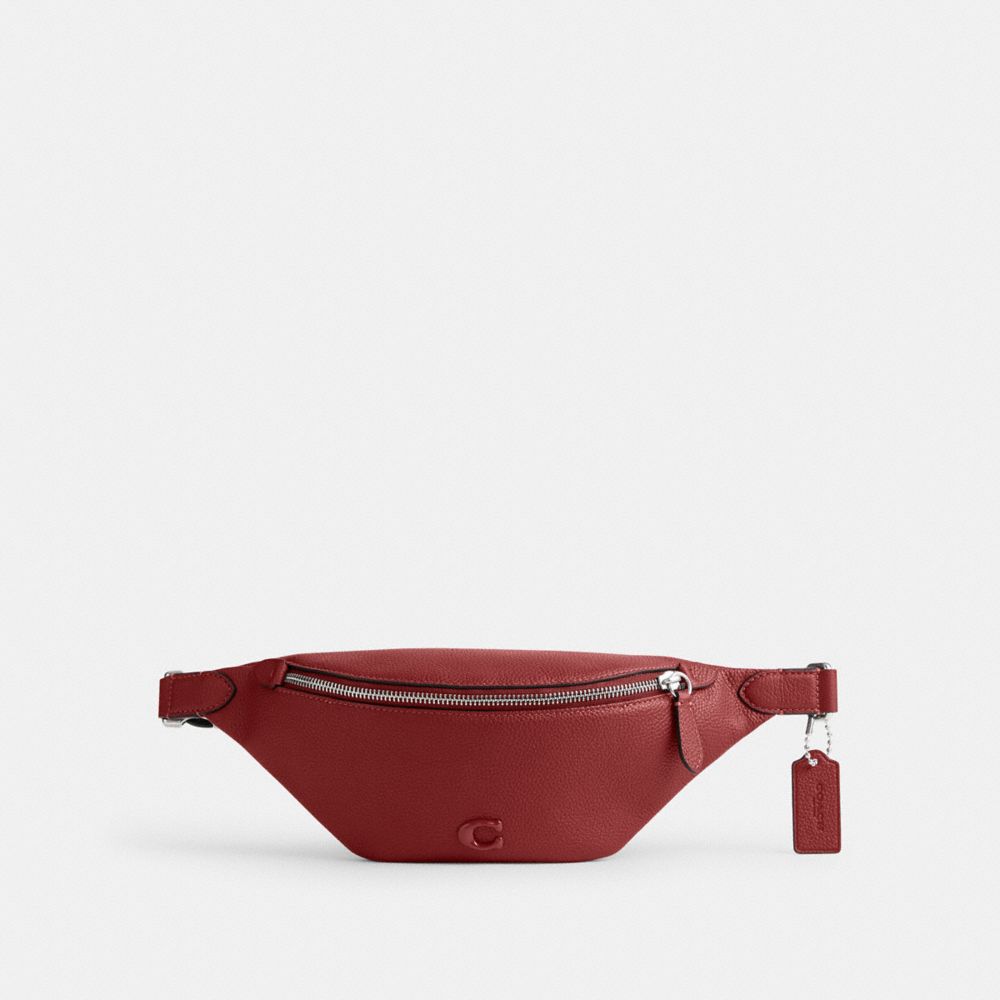 Coach Charter Belt 7 Polished Pebble Leather Heuptas Heren Rood | NL_CH37704