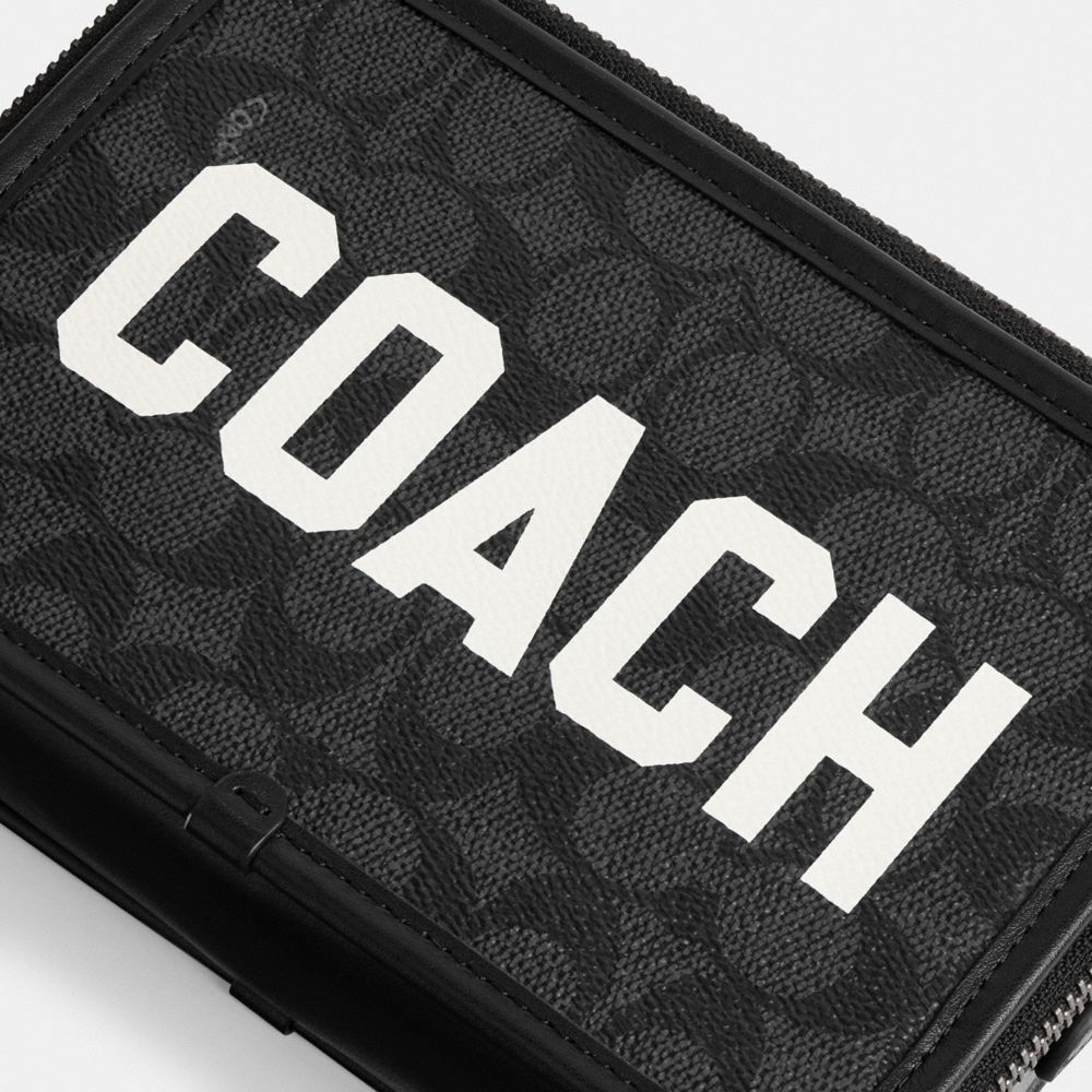 Coach Charter In Signature Canvas With Graphic Crossbodytassen Heren Zwart | NL_CH34209