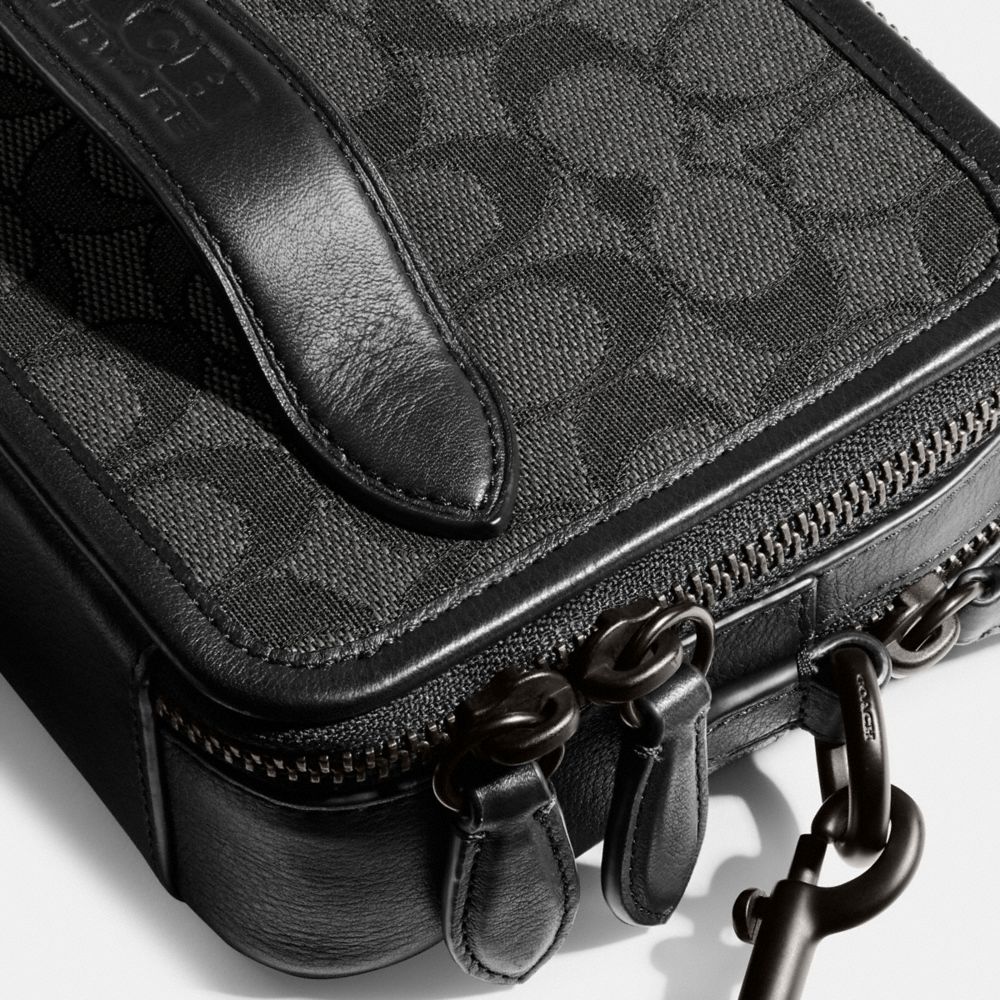 Coach Charter In Signature Jacquard Crossbodytassen Heren Grijs Zwart | NL_CH57799