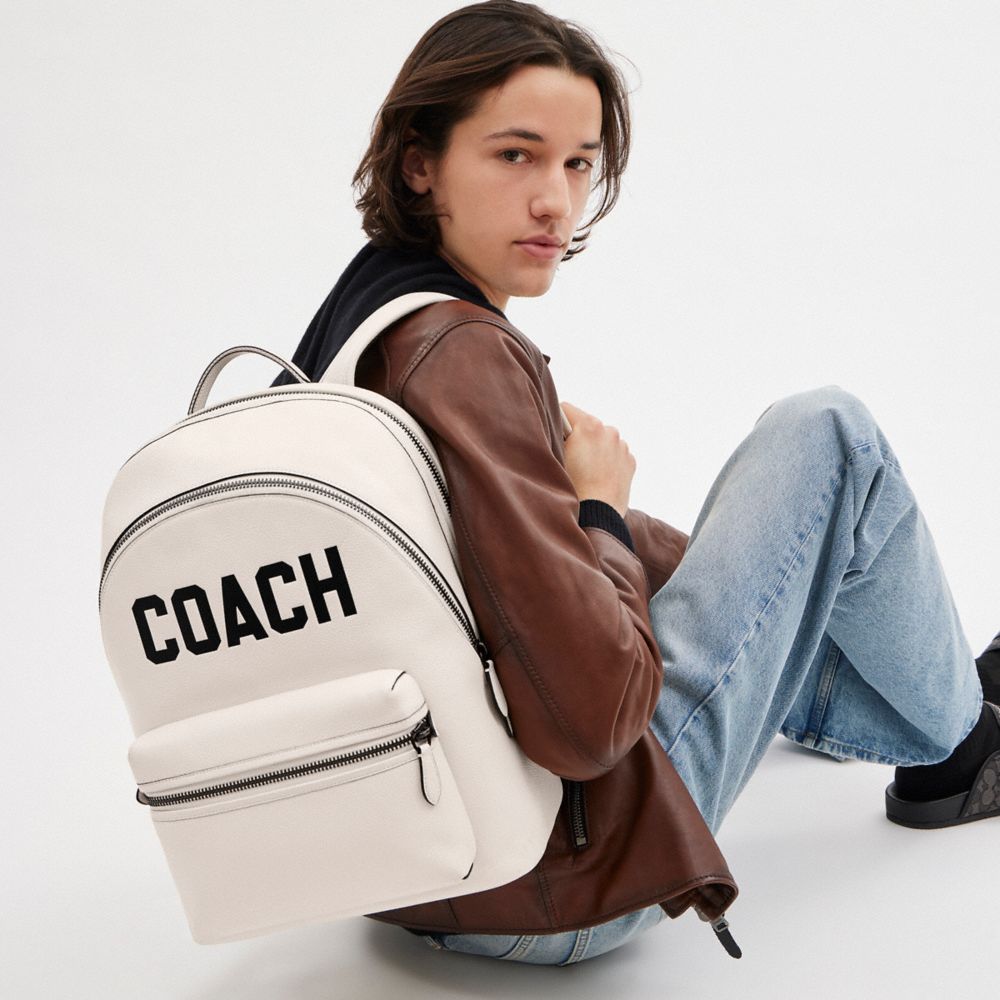 Coach Charter With Graphic Polished Pebble Leather Rugzakken Heren Gekleurd | NL_CH24432