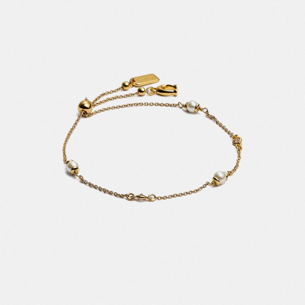 Coach Classic Crystal Pearl Slider Armbanden Dames Goud | NL_CH20963