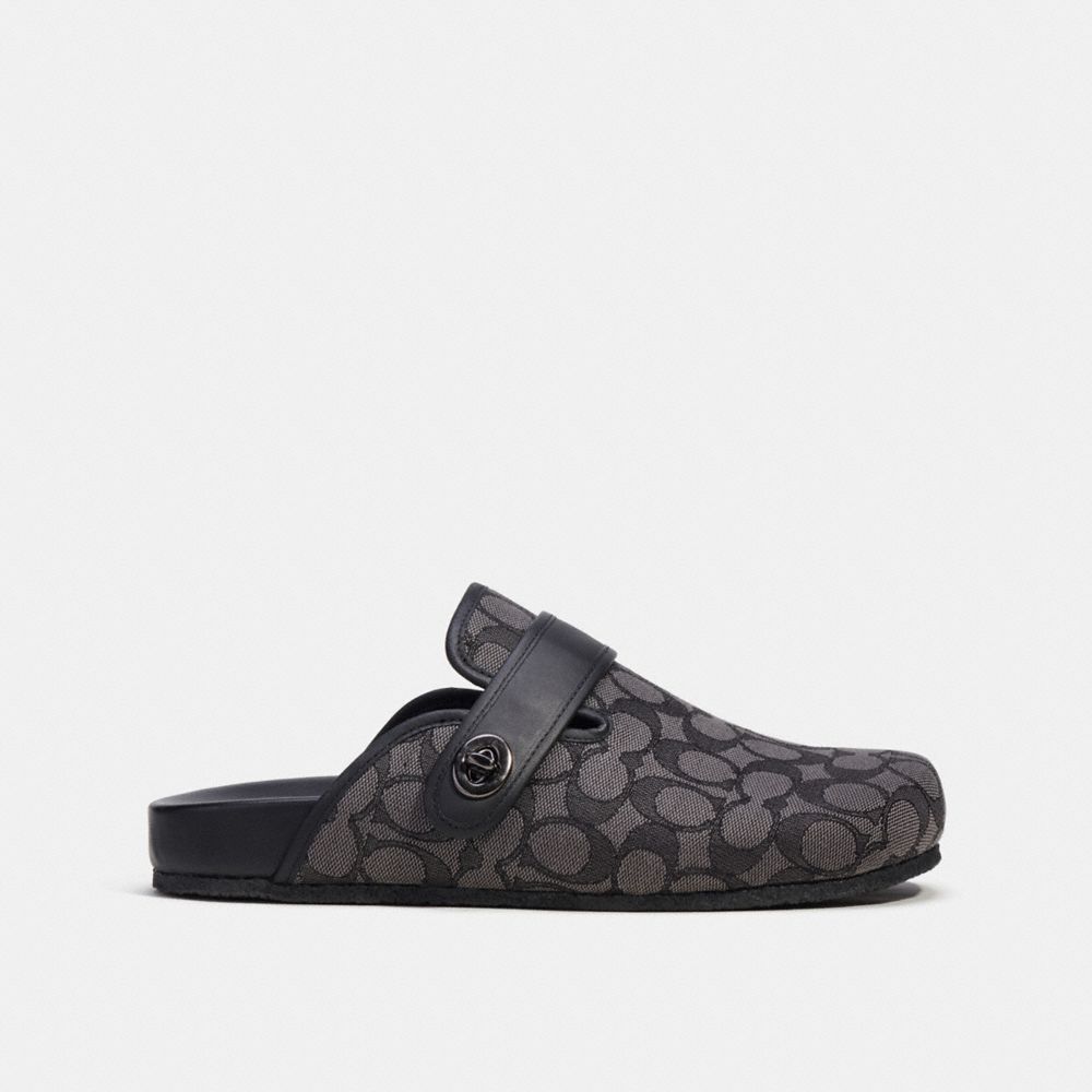 Coach Clog In Signature Jacquard Sandalen Heren Grijs Zwart | NL_CH77040